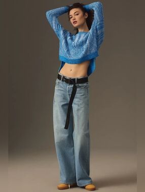 Anthropologie Pilcro Textured High-Low Pullover Sweater Size Medium